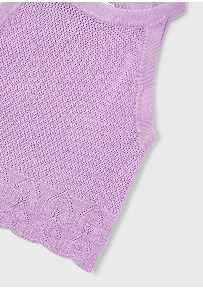 Kız Çocuk Halter Yaka Örme Bluz 3027 Lila