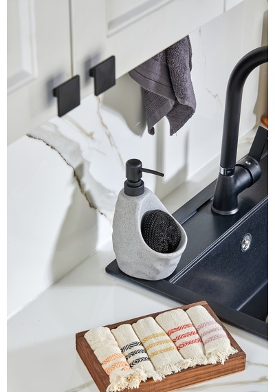 Cooker 180 Ml Seramik Süngerlikli Sıvı Sabunluk Ckr3558 Gri