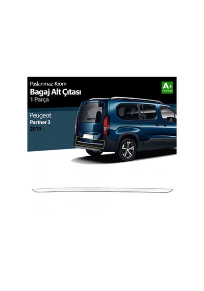 S-Dizayn Peugeot Partner 3 Krom Bagaj Alt Çıtası 2019 Üzeri