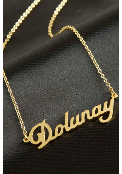 Dolunay İsimli Kolye Kişiye Özel Sarı