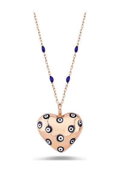 Kalpli Nazar Boncuklu Enamel Kolye (498185226)