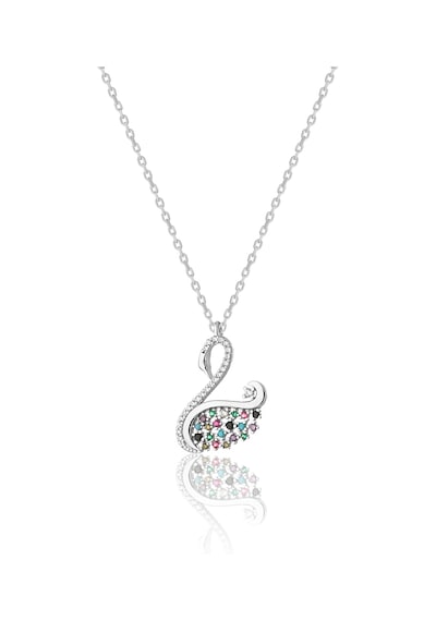 Zanaatsilver 925 ayar Gümüş Mix taşlı Kuğu modeli kolye