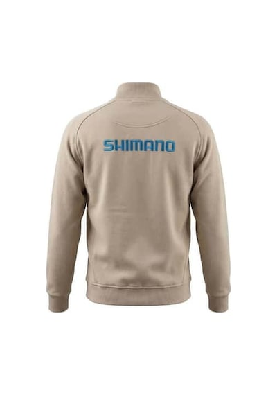 Shimano Wear Beige Zipper Polar Sweatshirt Bej