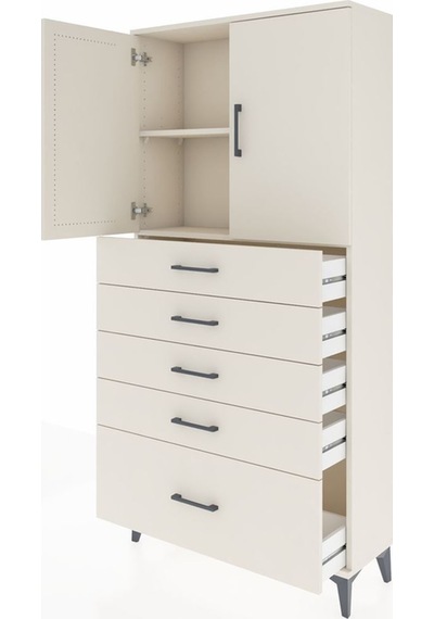 Arges Dolap 2 Raflı 5 Çekmeceli 2 Kapaklı 88x30x182 Aytaşı-ay... Aytaşı
