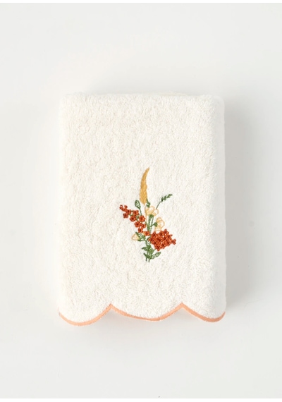 Bella Maison %100 Pamuk Flores Yüz Havlusu Krem 50x90 Cm Krem