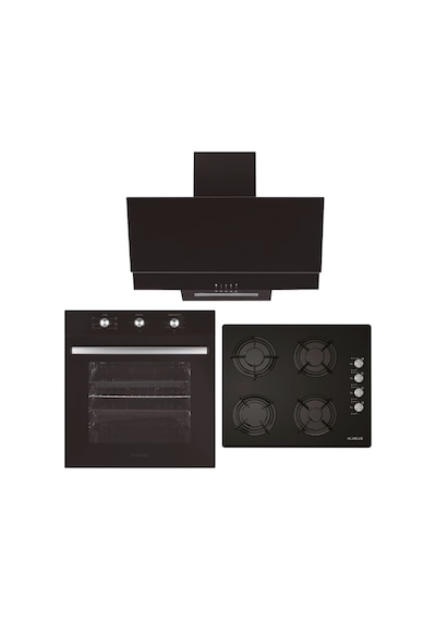 Alveus Gardenya ALV MFA 614 - ALV GLS 640 - ALV F17 PB Siyah Ankastre Set