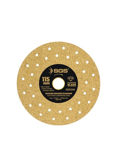 Sgs2240 Profesyonel Dekton Porselen, Mermer, Granit, Cam, Seramik Hassas Elmas Kesici Gold 115 Mm