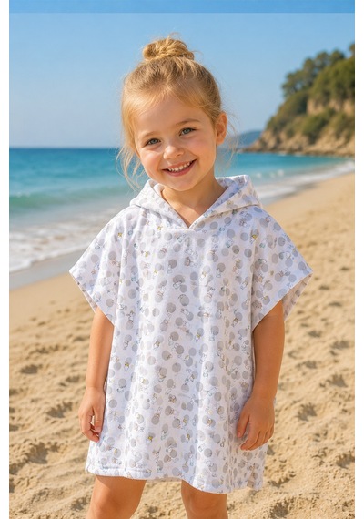 Müslin Çocuk Ve Bebek Panço Unisex Model - Bebek & Çocuk Plaj Ve Banyo Panço Beyaz - 886580333 0-3 Yaş