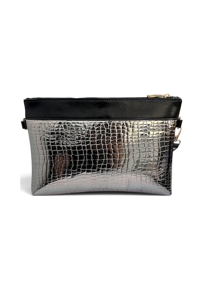 Sanmorris Kadın Suni Deri Ayarlanabilir Çapraz Ve El Askılı Portföy, Clutch Çanta S-1360 Gümüş