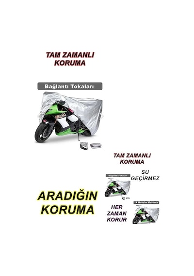 Kanuni Trex 150 Arka Çanta Uyumlu Motor Branda Örtü Miflonlu Premium 4 Mevsim Koruma Gri