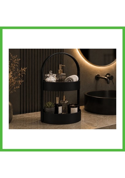 Vaveni 3d Baskı İki Katlı Banyo Düzenleyici - Taşınabilir Organizer Ve Saklama Standı-siyah Arz
