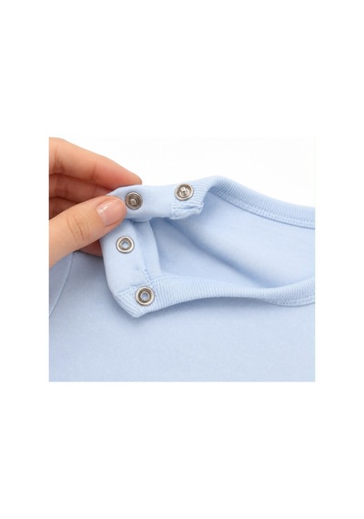 H&c Coolboy H&c Uzun Kollu Omuz Çıtçıtlı Bebek Body %100 Pamuk Mavi