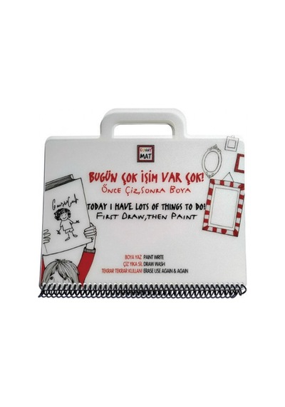 Mini Set Eğlenceli Çocuk Mat, 12 Parça Boyama Açık Gri