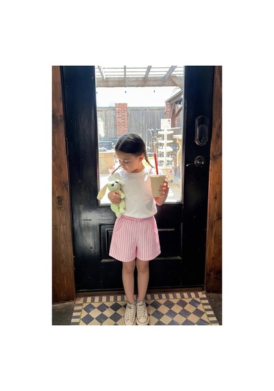 Poala Kids Pembe Dokuma Balloon Şort