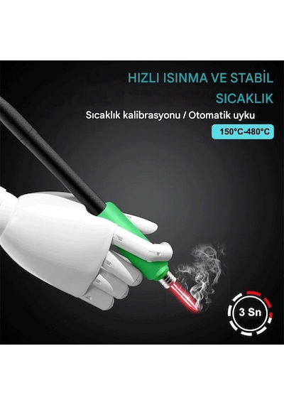 Bakon Bk602 Pro İntelligent Isı Ayarlı 2 İn 1 Havya İstasyonu