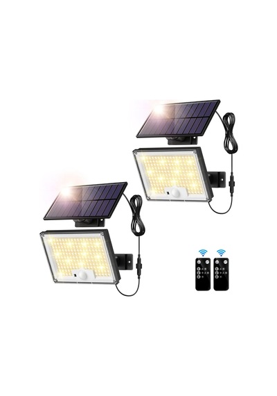 Sigrill 2'li Hareket Sensörlü Güneş Enerjili Işıklar, 172 Led, Ip65 Su Geçirmez, Sıcak Işık