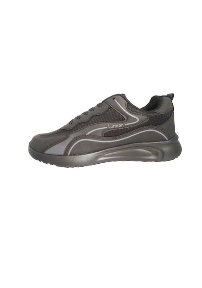 Luttoon 4184-24 Deri Anatomik Hafıza Taban Erkek Sneaker Siyah Füme Siyah