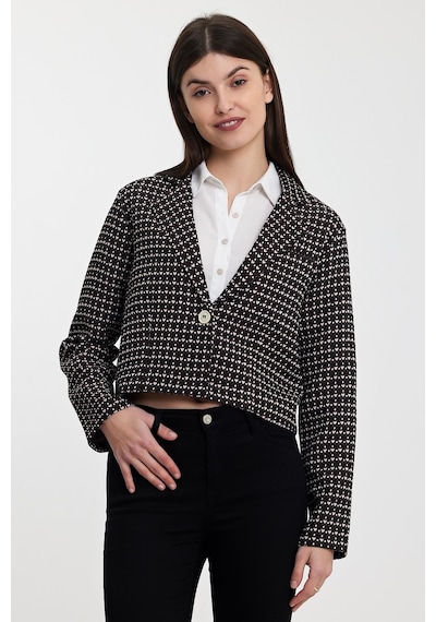 Alexandergardı Desenli Crop Ceket B24-21401 001