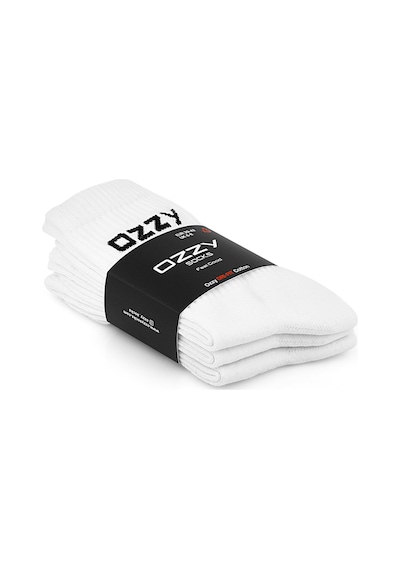 Ozzy Socks 3 Çift Uzun Konçlu Tenis Spor Çorabı Beyaz Paket Beyaz