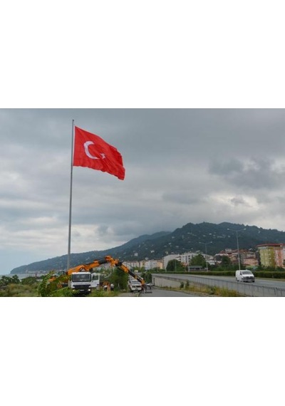 5X7.5 Metre En Alpaka Aplike Kumaş Türk Bayrağı