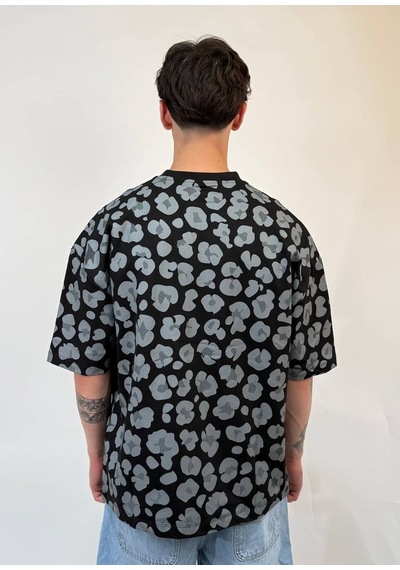 Zaee Urban Leopar Oversize Tişört Siyah