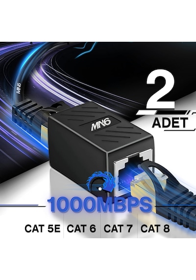 M13x Cat6 Kablo Birleştirici/2 Adet-cat5-cat6-cat7-cat8-uyumlu/ethernet Kablo Uzatma Aparatı-et