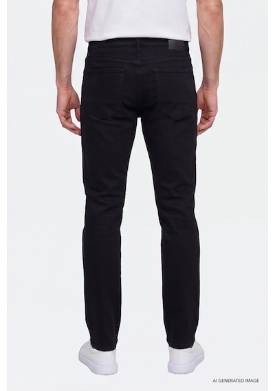 Ac&Co / Altınyıldız Classics Erkek Sıyah Pamuklu Comfort Fit Rahat Kesim 5 Cepli Esnek Rahat Jean Kot Denim Pantolon Siyah