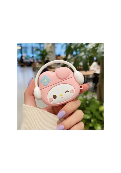 Caseonn Apple Airpods Uyumlu 5 Kılıf Karakter Figürlü Melody Açık Pembe