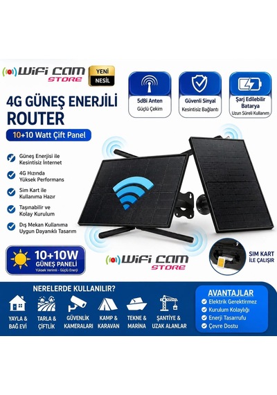 Sim Kartlı Solar Router 4g İnternet Ve Geniş Wifi Ağı
