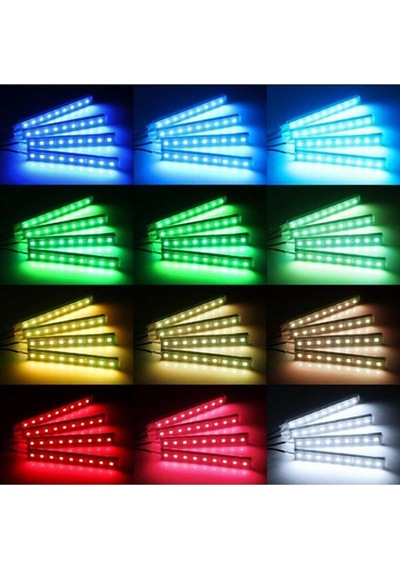 9 Ledli Ayak Altı Led Lamba Sese Ve Müziğe Duyarlı Kumandalı Led Rgb