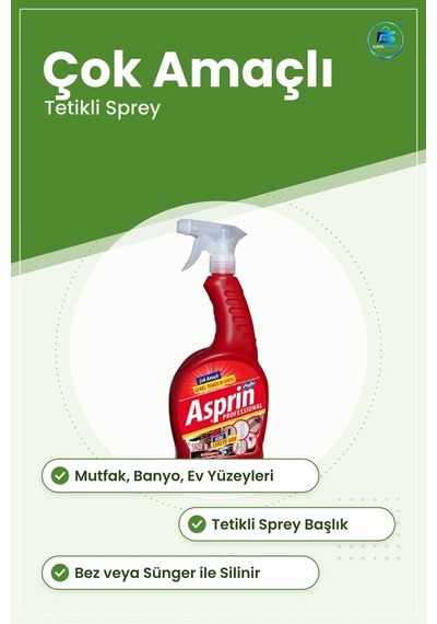 Yüzey Temizleyici Çok Amaçlı Genel Temizlik Sıvısı Sprey Mutfak B Tekli