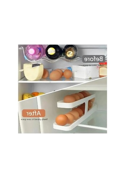 2 Katlı Otomatik Buzdolabı Yumurta Standı Açık Kahverengi