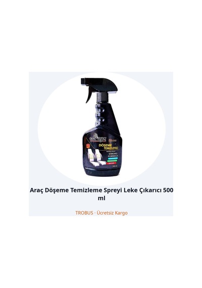 Trobus Araç Döşeme Temizleme Spreyi Leke Çıkarıcı 500 Ml
