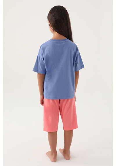 U.S. Polo Assn. Kız Çocuk Mavi Capri Alt Üst Takım 50315467-VR036
