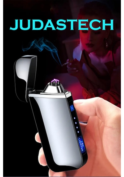 Judas K18 Usb Şarjlı 2 Arc Alevsiz Çakmak -new Style