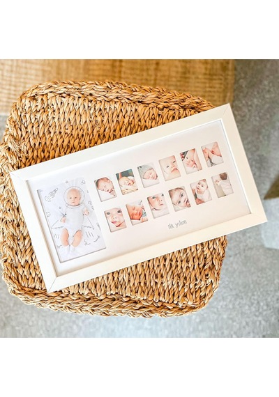 İlk Yılım Fotoğraf Anı Çerçevesi - Dekoratif Bebek Odası 12 Aylık Resim Hatıra Çerçevesi Çok Renkli