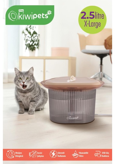 Kiwi Pets Kpf-10549 Ultra Sessiz Otomatik Pet Su Şelalesi