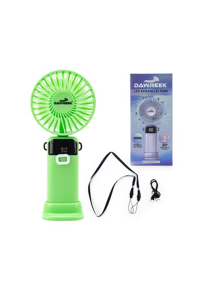 Dawreek Bt0260 Led Göstergeli El Fanı Yeşil