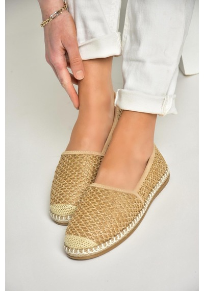 Fox Shoes D280250017 Vizon Hasır Kadın Ayakkabı Vizon-hasir