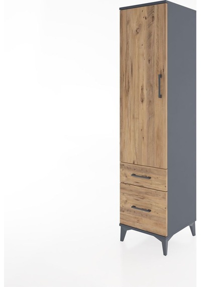 Hyperion Dolap 4 Raflı 2 Çekmeceli Tek Kapaklı 44x44x182 Antrasit-çam Antrasit Hyperion Dolap 4 Raflı 2 Çekmeceli Tek Kapaklı 44x44x182 Antrasit-çam Antrasit