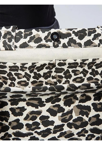 Çınar Bez Çanta Leopar Desenli Bez Çanta