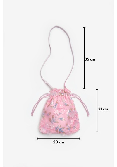 Le Mabelle Pembe Çiçek Ve Pul Detaylı Kız Çocuk Çanta Pembe