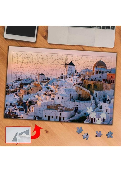 Yunanistan Evleri, Gezi, Tatil 240 Parça Puzzle Yapboz Tablo-a087