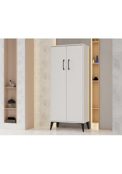 Flano Beyaz Çok Amaçlı Dolap İki Kapaklı Dört Raflı Mutfak,banyo,hol,balkon,ofis,ayakkabılık Beyaz Flano Beyaz Çok Amaçlı Dolap İki Kapaklı Dört Raflı Mutfak,banyo,hol,balkon,ofis,ayakkabılık Beyaz