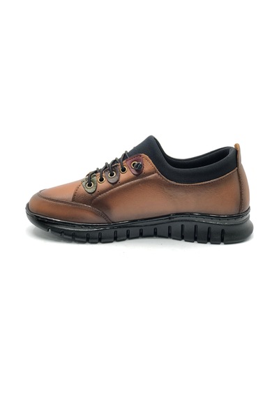 Alfalotti 84165 Hakiki Deri Ortopedik Kadın Casual Ayakkabı Taba