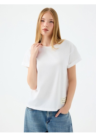 LOFT Slim Fit Kadın Tshirt K.kol Lf2040249 Q1.v1 Beyaz