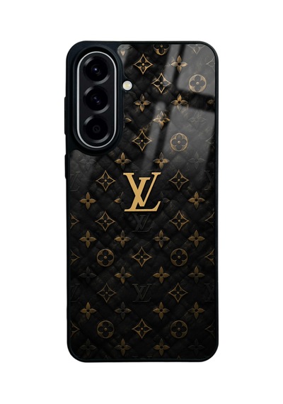 Samsung Uyumlu  A57 Black Gold Lv Tasarımlı Glossy Telefon Kılıfı