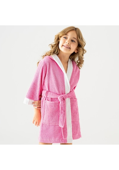 Soley Pueri %100 Pamuklu Unisex Çocuk Bornozu Pembe