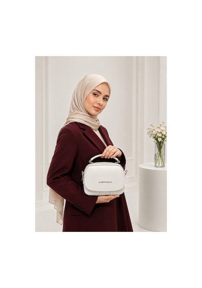 Just Polo Beyaz Kadın El Ve Omuz Çantası Aksesuarlı Uzun Askılı Şık Çanta 65387167