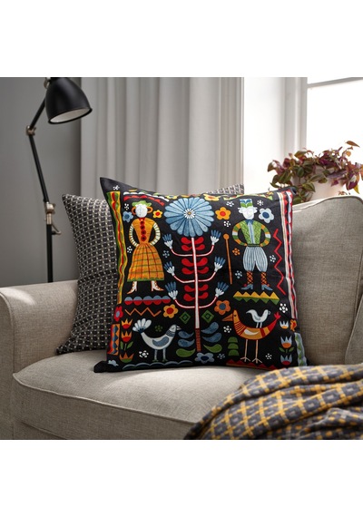 Trattkaktus Çok Renkli 50x50 Cm Kırlent Kılıfı - 90617932 Ikea Alacalı